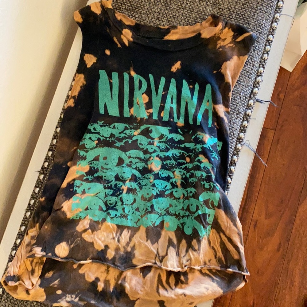 Nirvana bleach dyed brandy melville muscle tee new